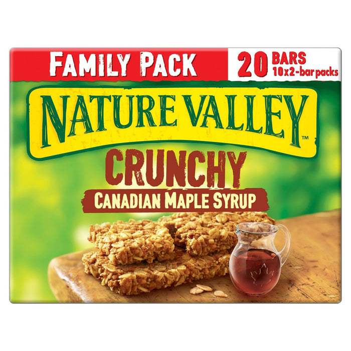 Nature Valley Crunchy Maple Jarabe Barras de cereales Tamaño de la familia 10 por paquete