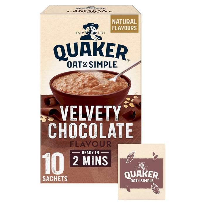 Quaker avena tan simple bolsitas de chocolate aterciopelado 10 x 37g