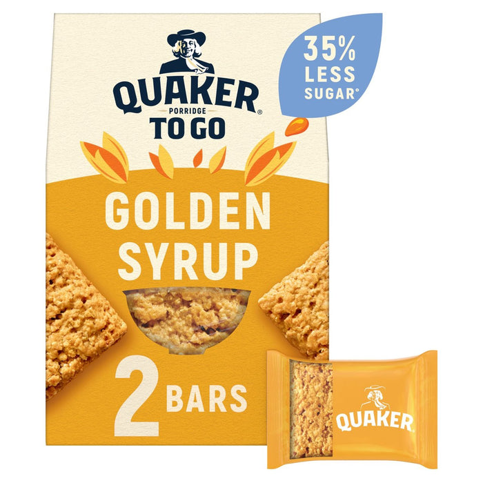Porridge Quaker pour faire des barres de petit-déjeuner en sirop doré 2 x 55g