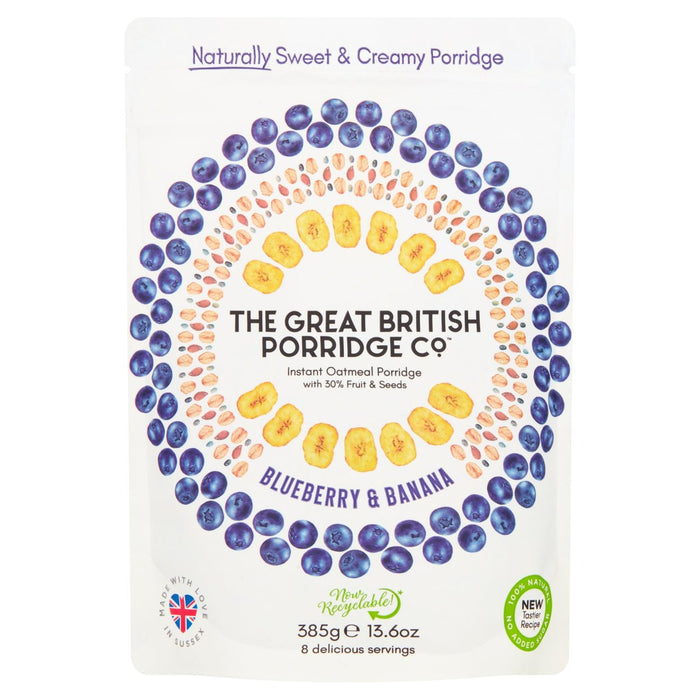The Great British Porridge Co Blueberry & Banana Instant Gales 385G