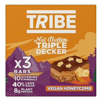 Tribe Nutrition Protein Triple Decker Bars (Vegan Honeycomb - 12 x 40g