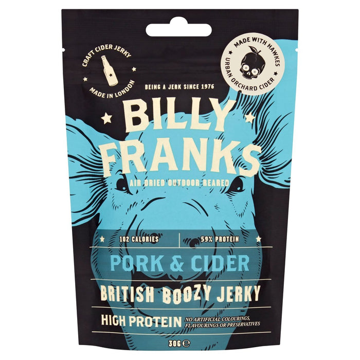 Billy Franks Schweinefleisch und Apfelwein boozy Jerky 30g