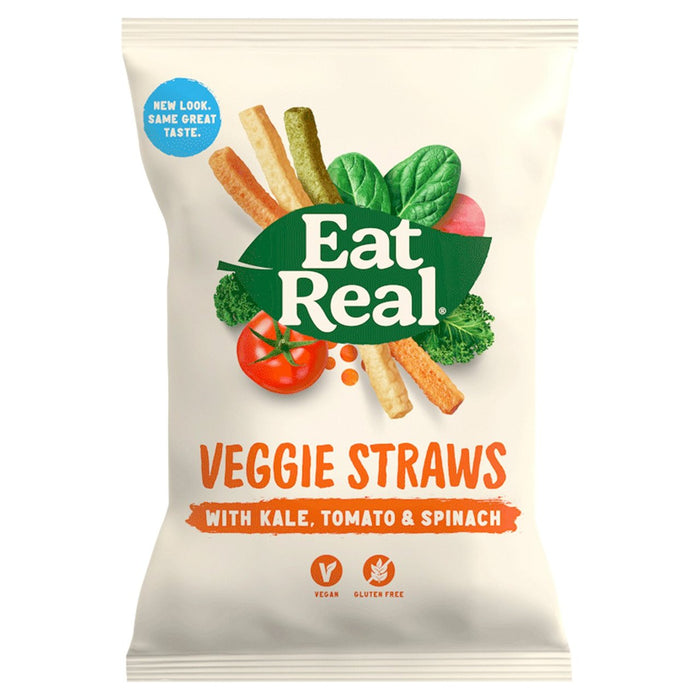 Eat Real Kale Tomato Spinach Veggie Straws Single Bag 22g