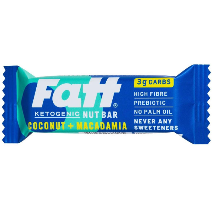 Fatt Coconut & Macadamia Barra de nuez cetogénica 30G