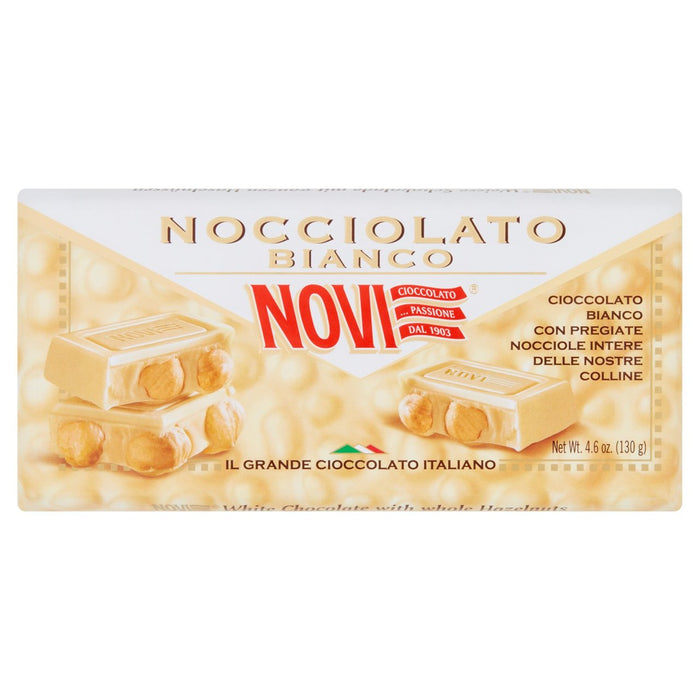 Chocolat blanc Novi avec des noisettes entières 130g