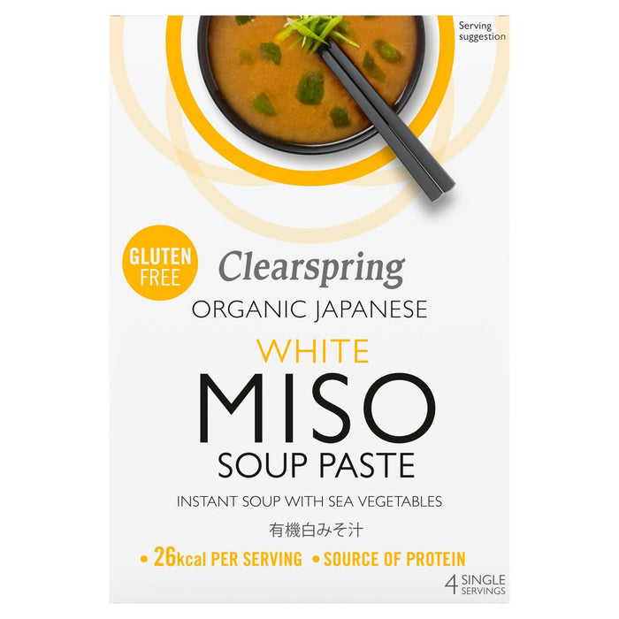ClearSpring bio japonais blanc mi miso instantané pâte de soupe 4 x 15g