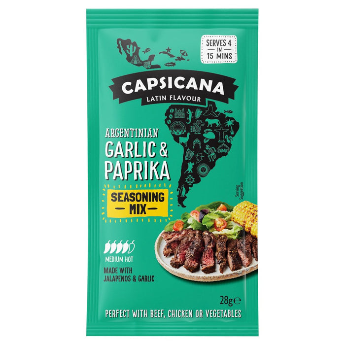 Capsicana ajo y paprika fajita condimento mezcla 28g