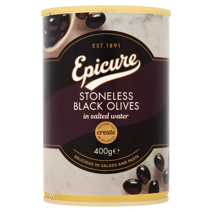 Epicure stoneless schwarze Oliven 400g