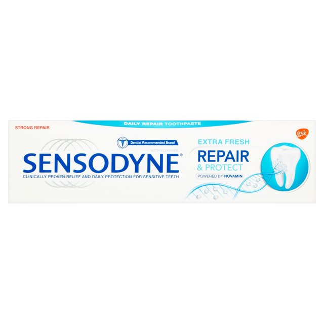 Reparación sensible a la pasta de dientes sensible sensible a los sensibles y proteger más de 75 ml