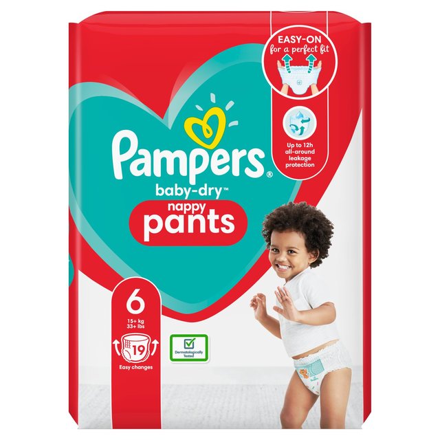 Pampers Baby Dry Pants Taille 6 Essential Pack 19 par paquet